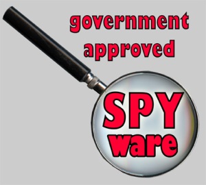 government approved SPYware text and magnifying glass